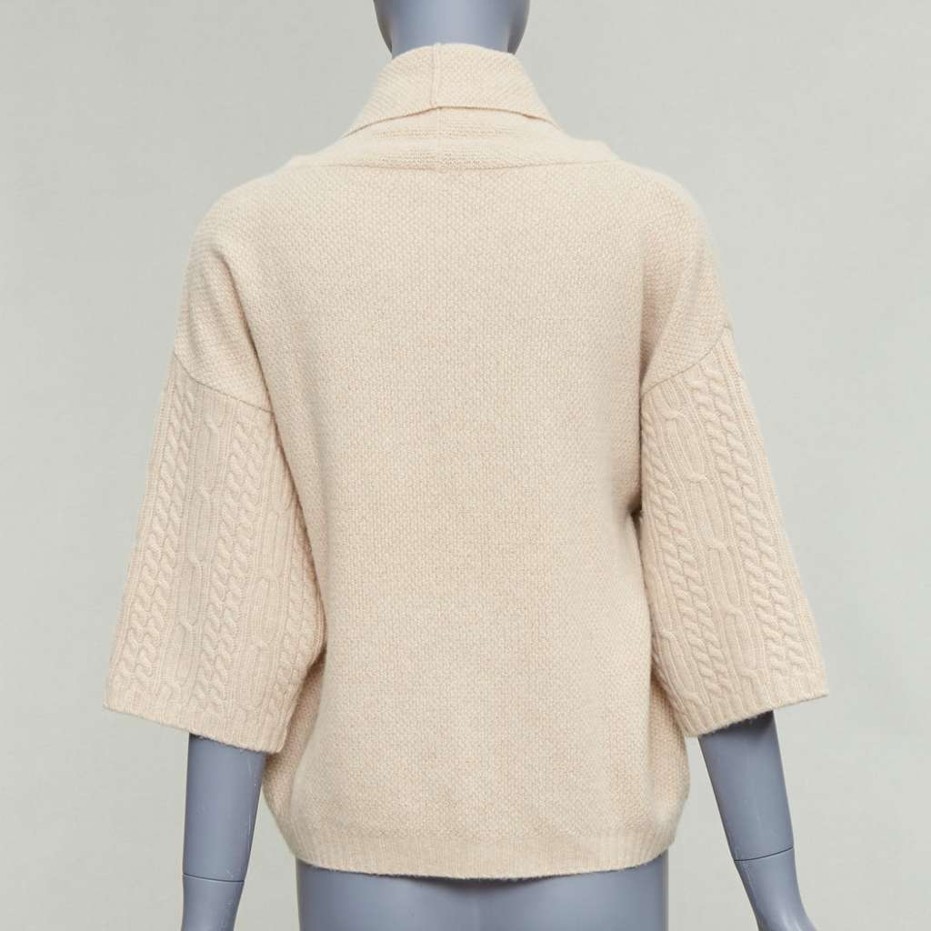 Max Mara Cable Knit Sleeve Sweater Beige Wool Very good condition - Box View