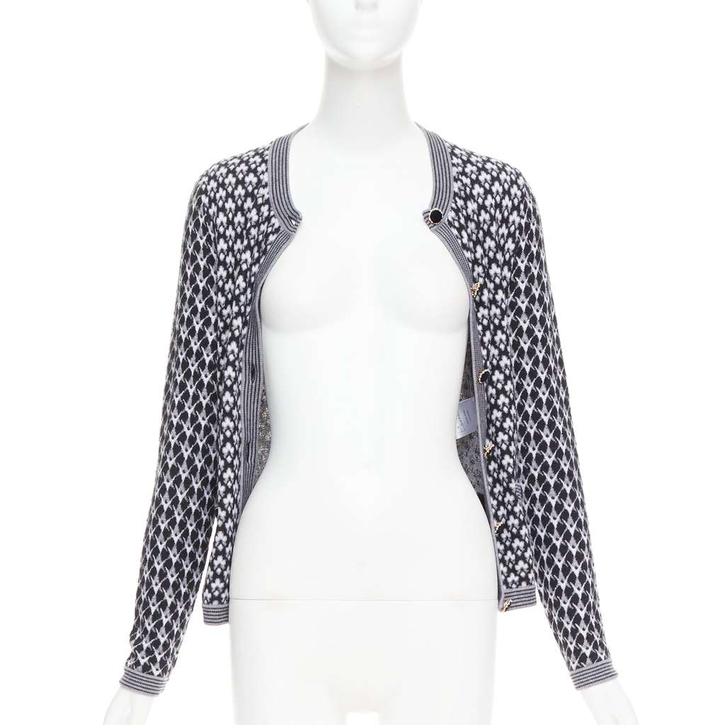 Chanel Velvet Button Cardigan Black Cashmere Very good - Inside View