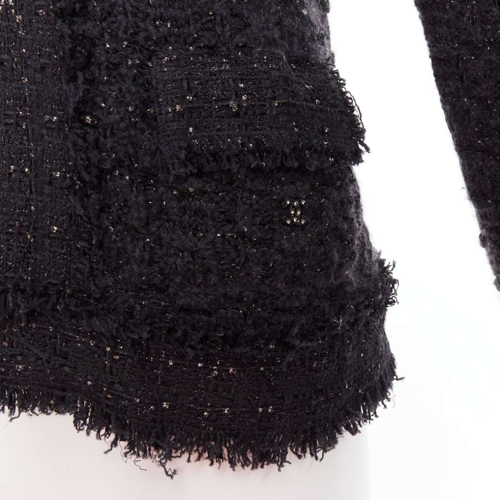 Chanel Metallic Tweed Cardigan Black Viscose Very good - Back View