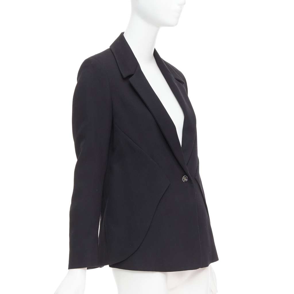 Yves Saint Laurent Deconstructed Blazer Black Wool Very good - Model View