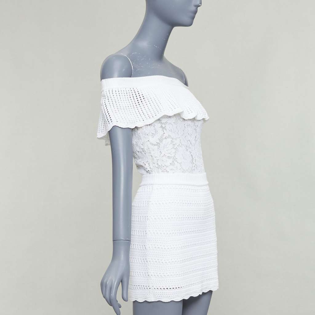 Valentino Off Shoulder Playsuit White Cotton Good - Inside View