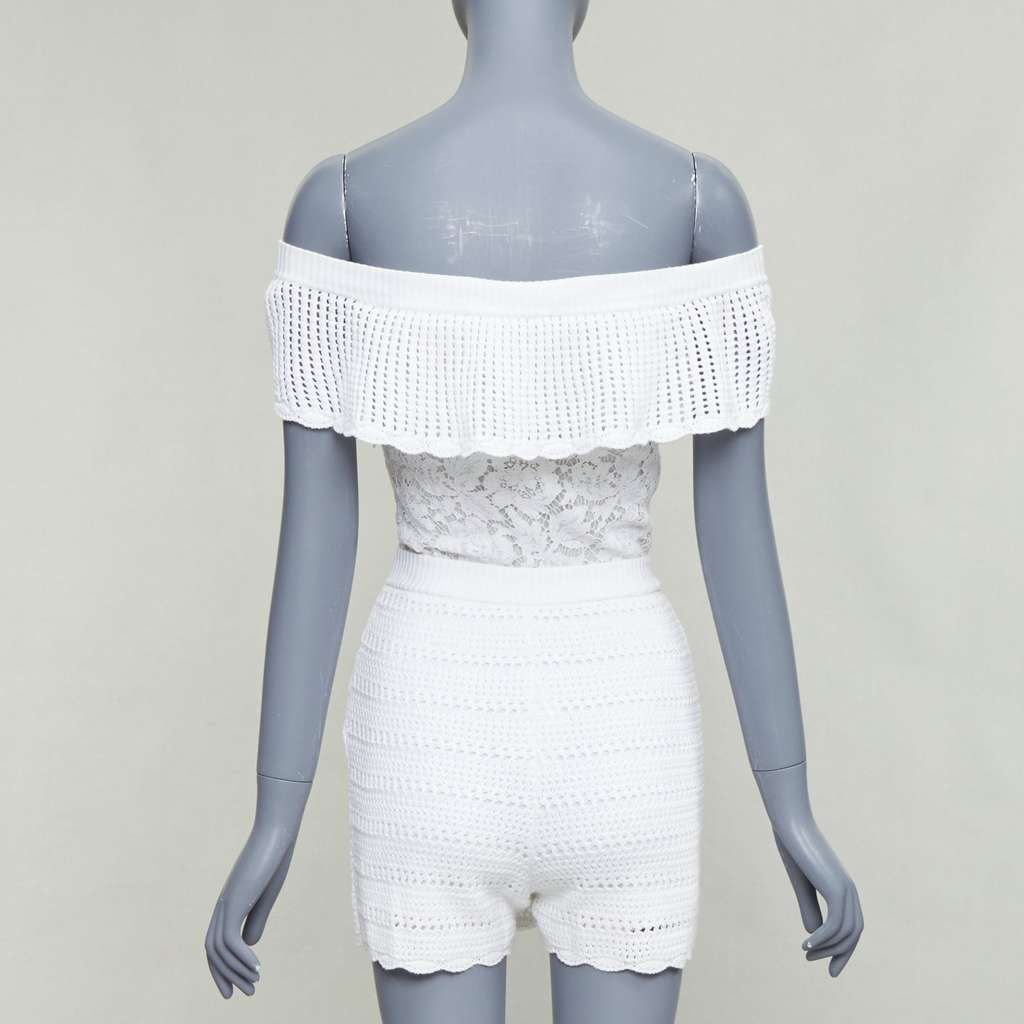 Valentino Off Shoulder Playsuit White Cotton Good - Box View