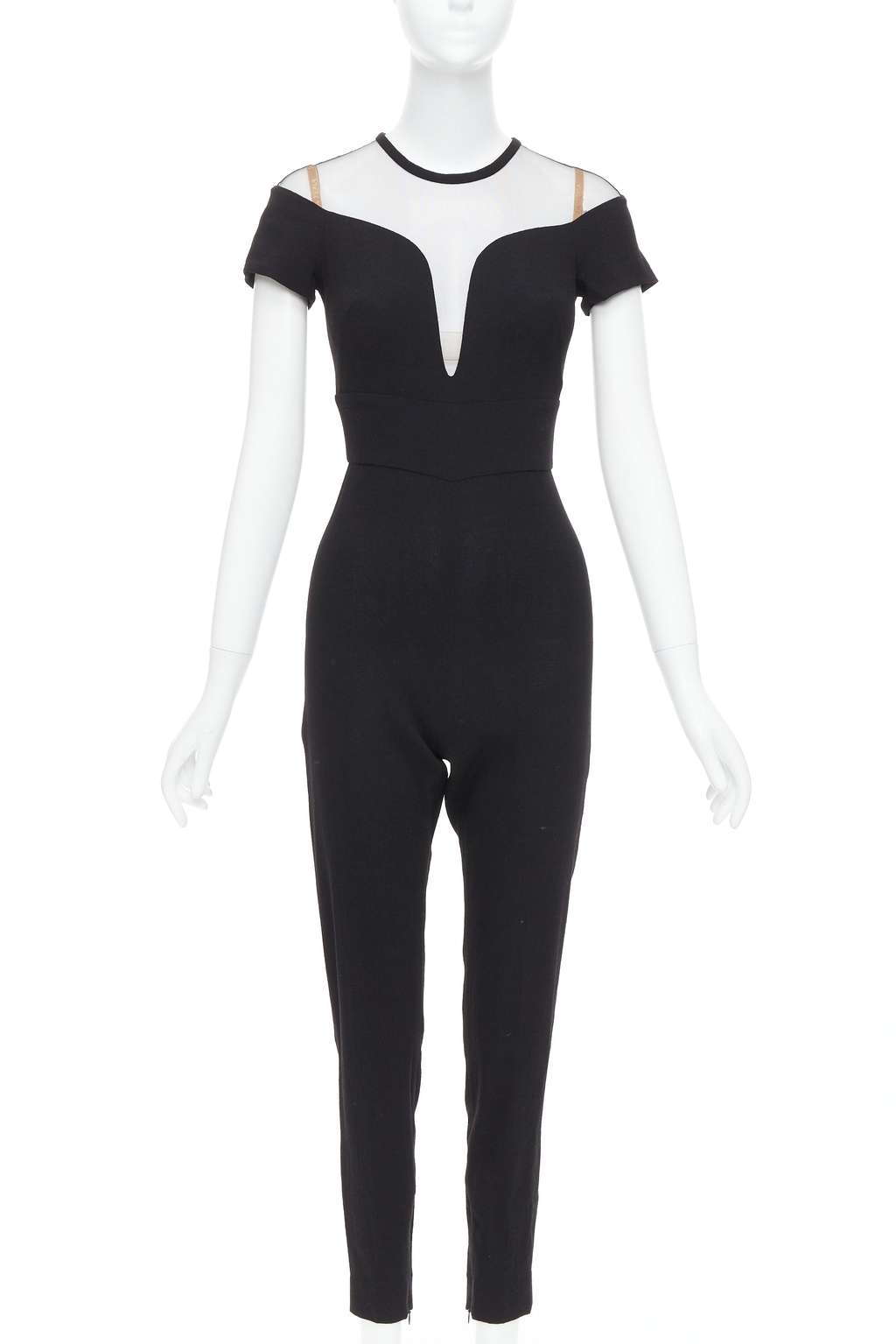 La Perla Sheer Wool Jumpsuit Black Wool Never worn, with tag - Front View