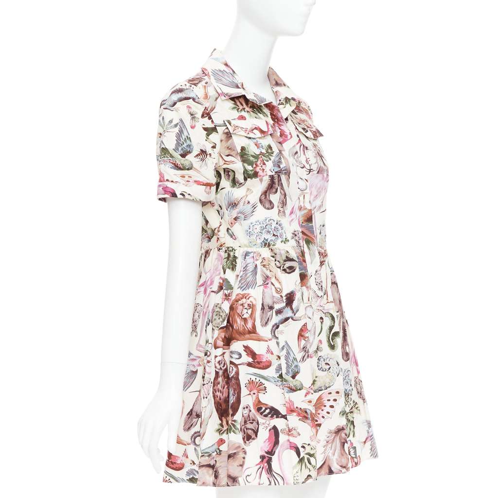 Valentino Garavani Animal Safari Dress Beige Silk Fair condition - Inside View