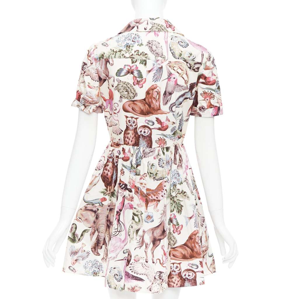 Valentino Garavani Animal Safari Dress Beige Silk Fair condition - Box View