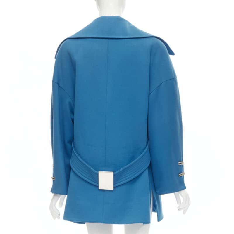 Claude Montana Blue Oversized Wool Coat Blue Wool Very good - Box View