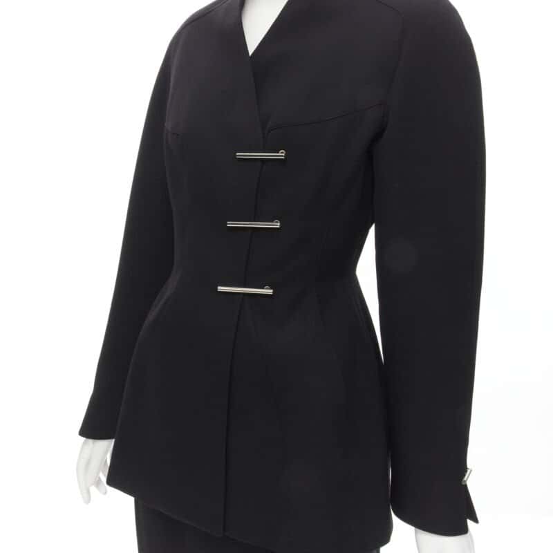 Mugler Double Breasted Set Black Wool Very good - Back View