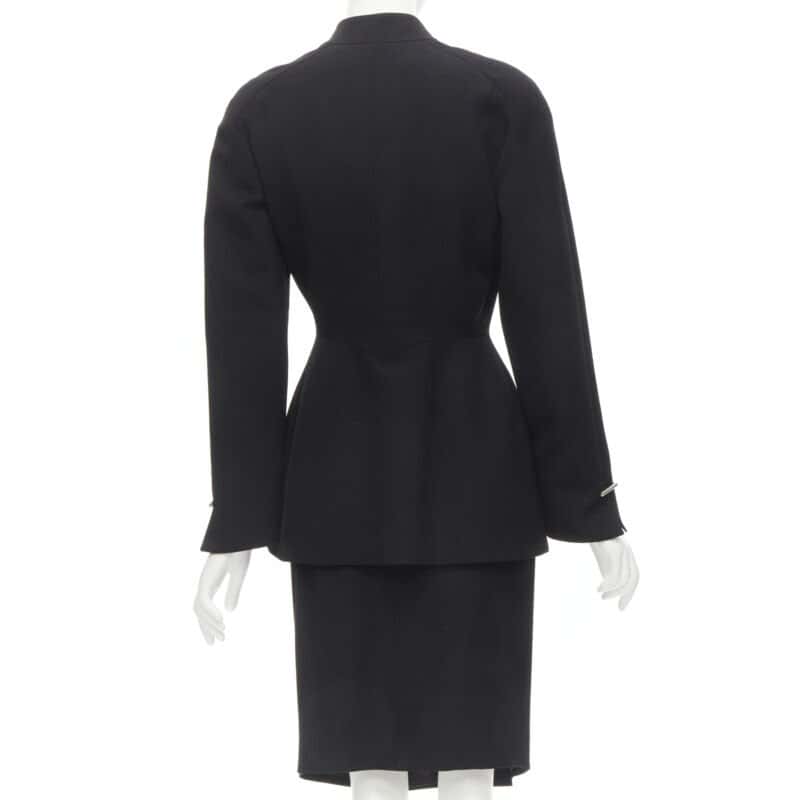 Mugler Double Breasted Set Black Wool Very good - Box View