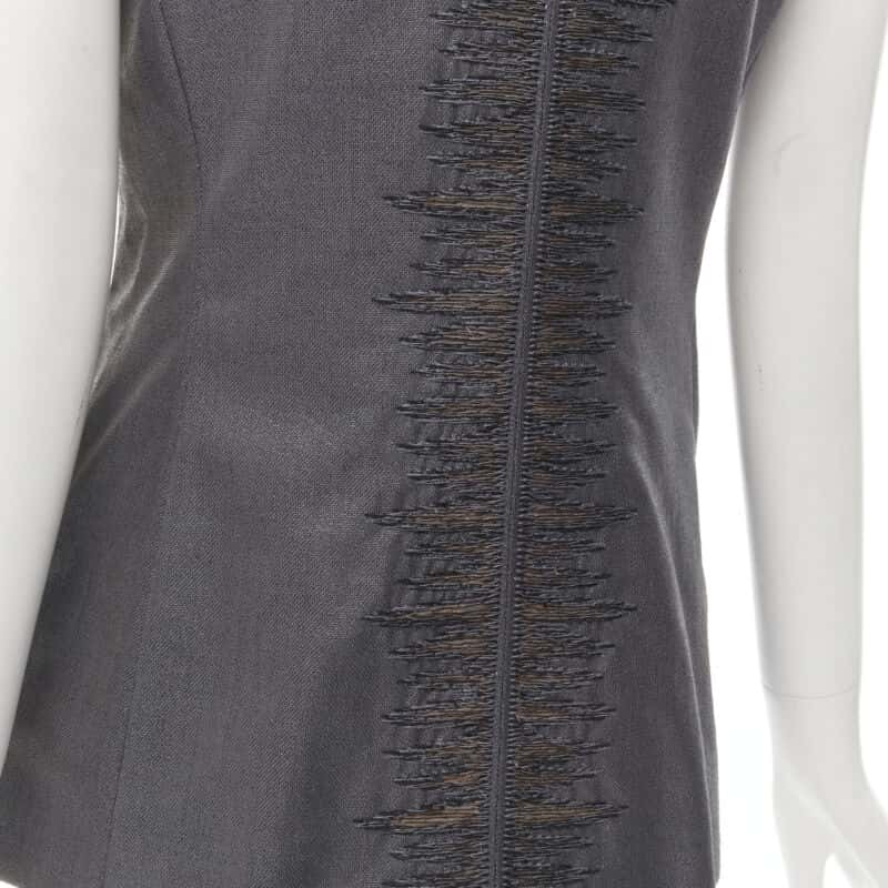 Gianni Versace Silver Lurex Vest Silver Wool Very good - Back View