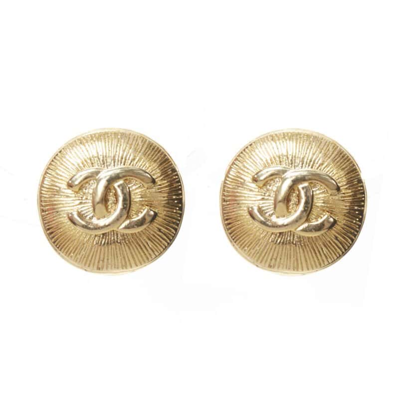 Chanel Starburst Clip Earrings Gold Metal Very good - Front View
