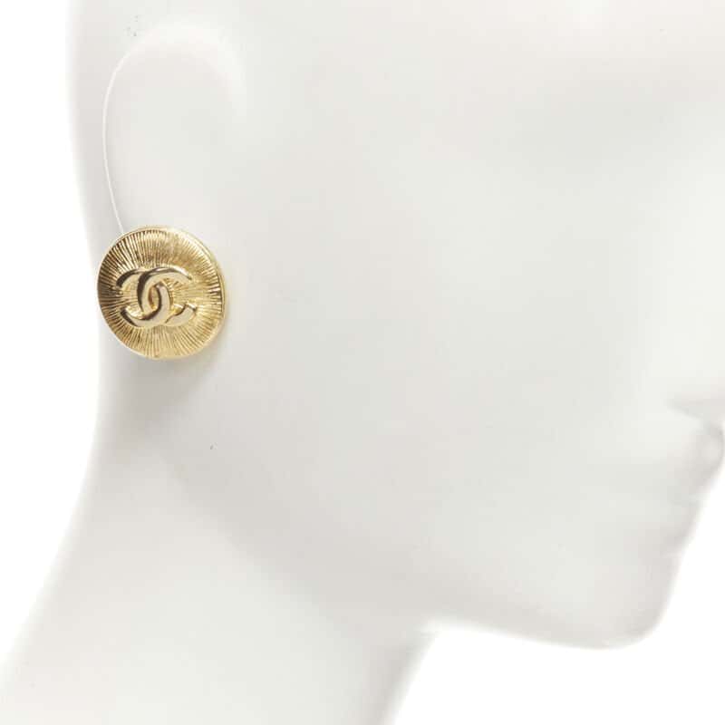 Chanel Starburst Clip Earrings Gold Metal Very good - Back View