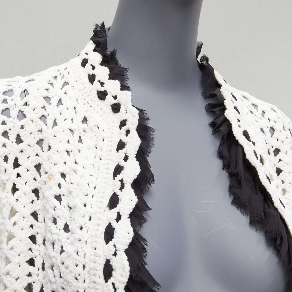 Chanel Crochet Knit Cardigan Coat Beige Polyamide Very good - Back View