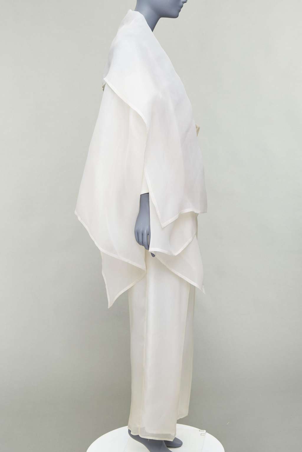 Dolce & Gabbana Ivory Coat Pantsuit Beige Silk Fair condition - Inside View
