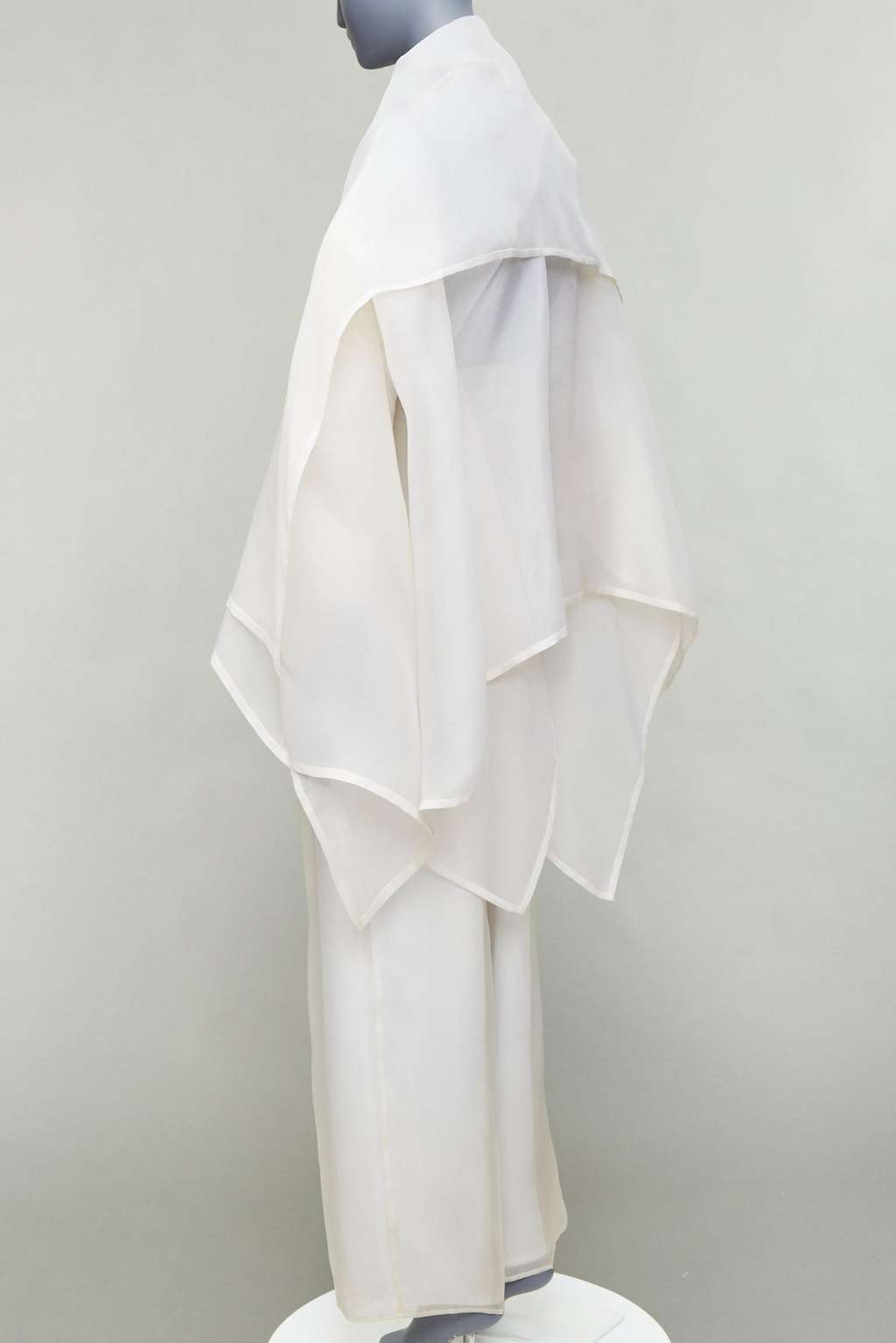 Dolce & Gabbana Ivory Coat Pantsuit Beige Silk Fair condition - Box View