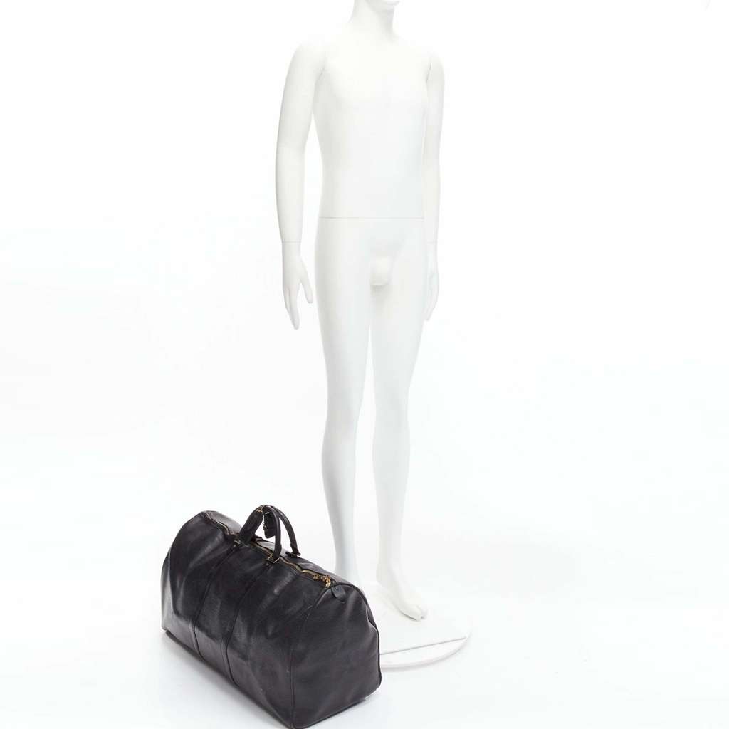 Louis Vuitton Keepall 60 Black Leather Fair - Back View
