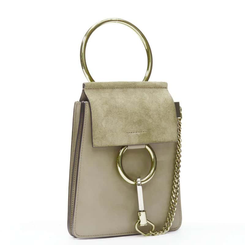 Chloé Double Flap Clutch Grey Suede Very good - Inside View