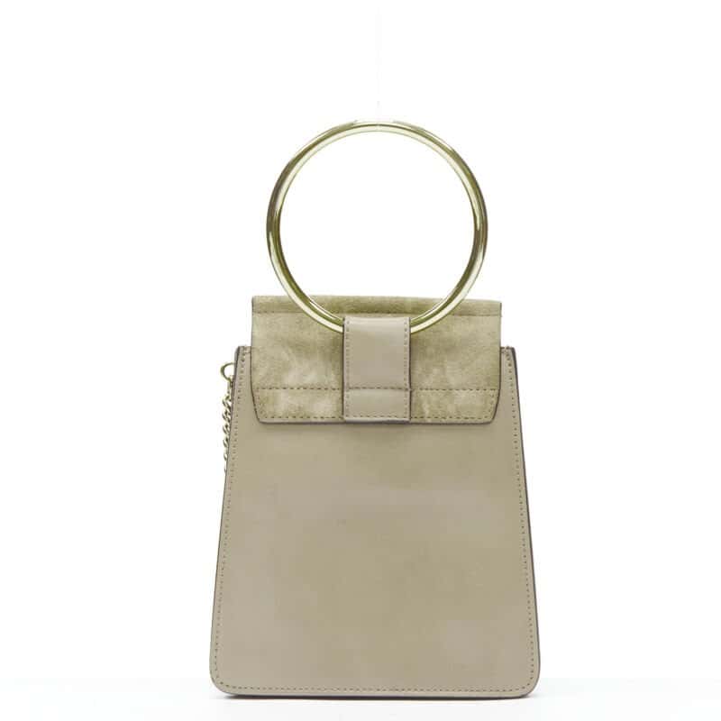 Chloé Double Flap Clutch Grey Suede Very good - Box View
