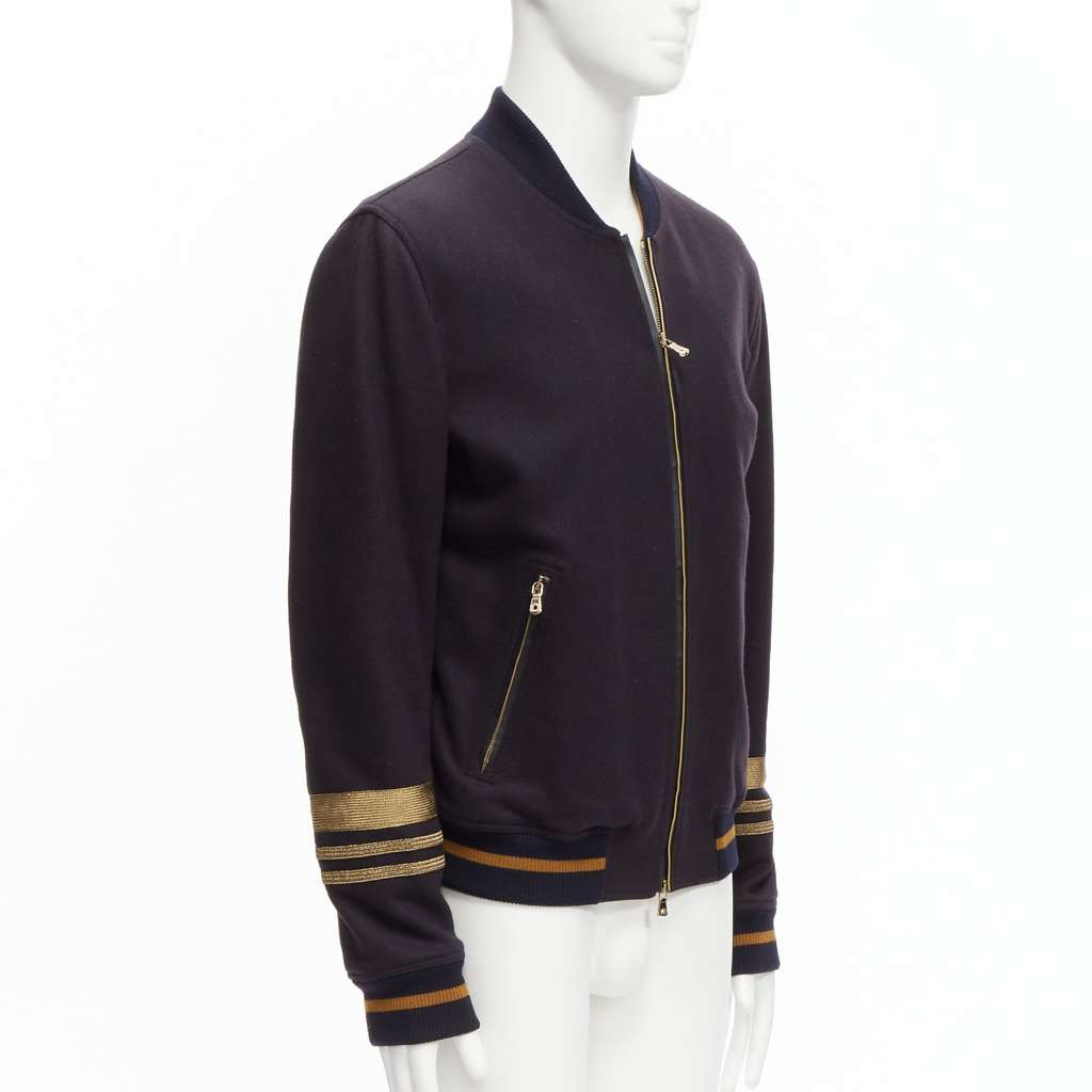 Dolce & Gabbana Navy Wool Longline Coat Black Wool Never worn - Model View
