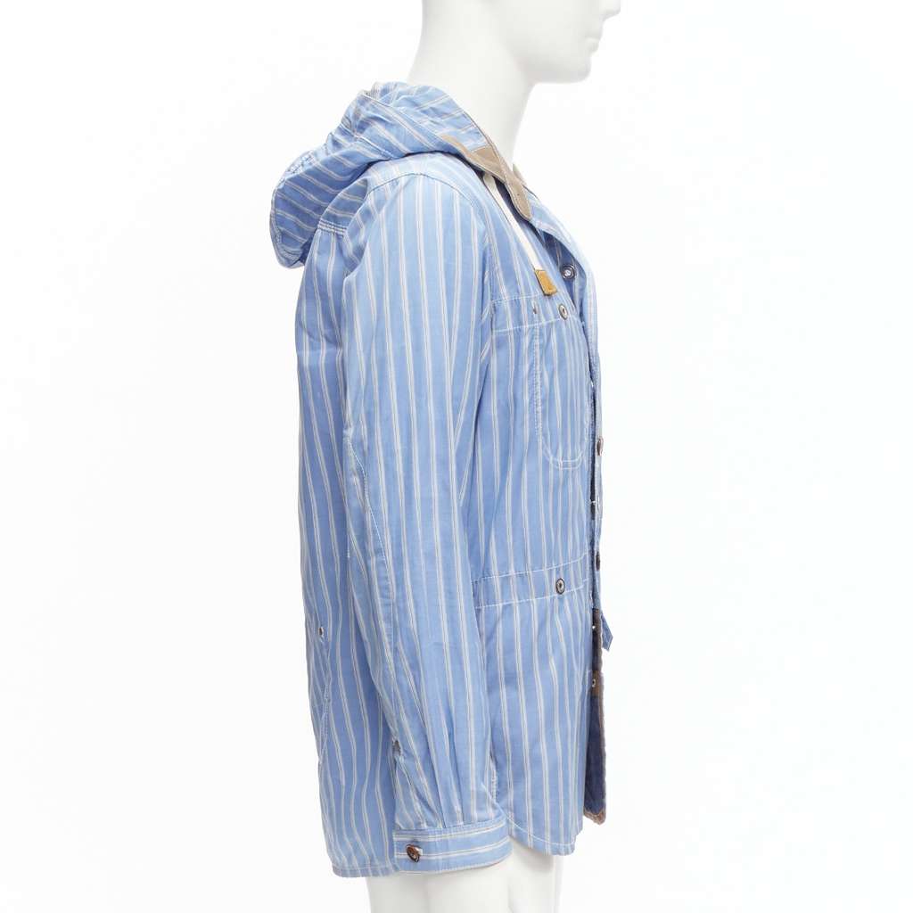 Junya Watanabe Navy Toggle Anorak Coat Blue Cotton Fair - Box View