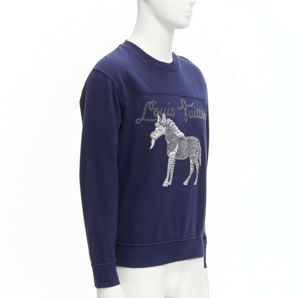 Louis Vuitton Horse Embroidery Sweater Navy Cotton Very good - Inside View