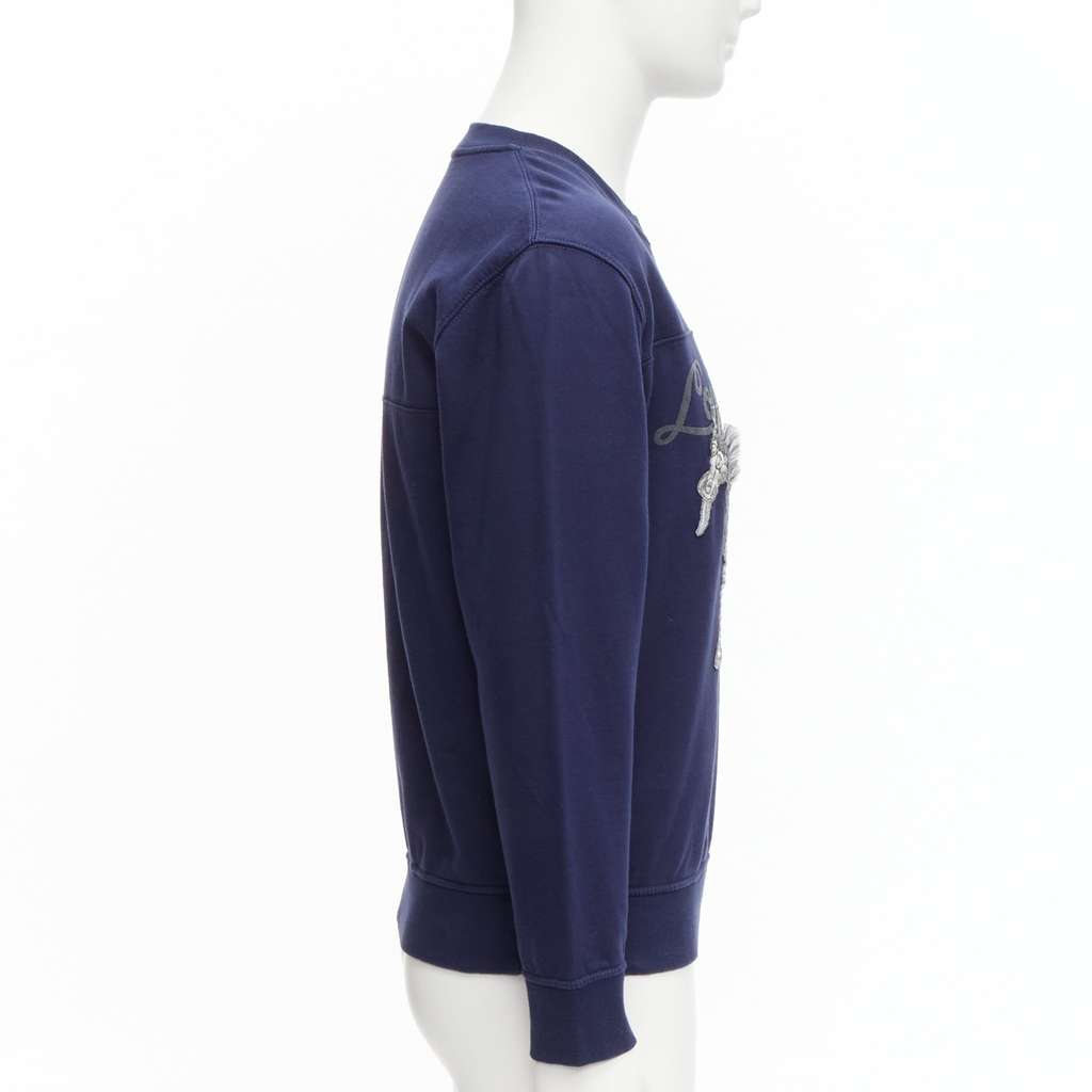 Louis Vuitton Horse Embroidery Sweater Navy Cotton Very good - Model View