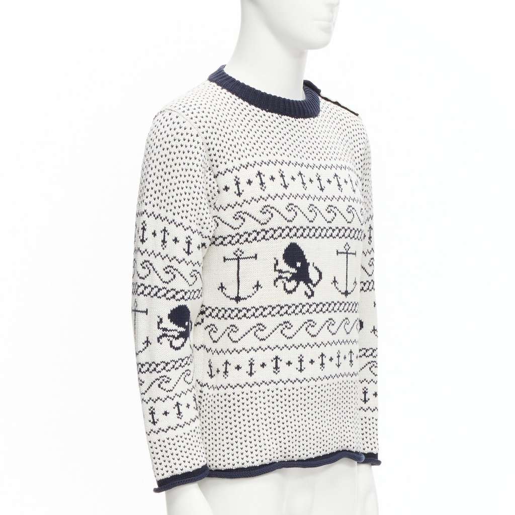 Thom Browne Octopus Intarsia Sweater Beige Cotton Good - Inside View