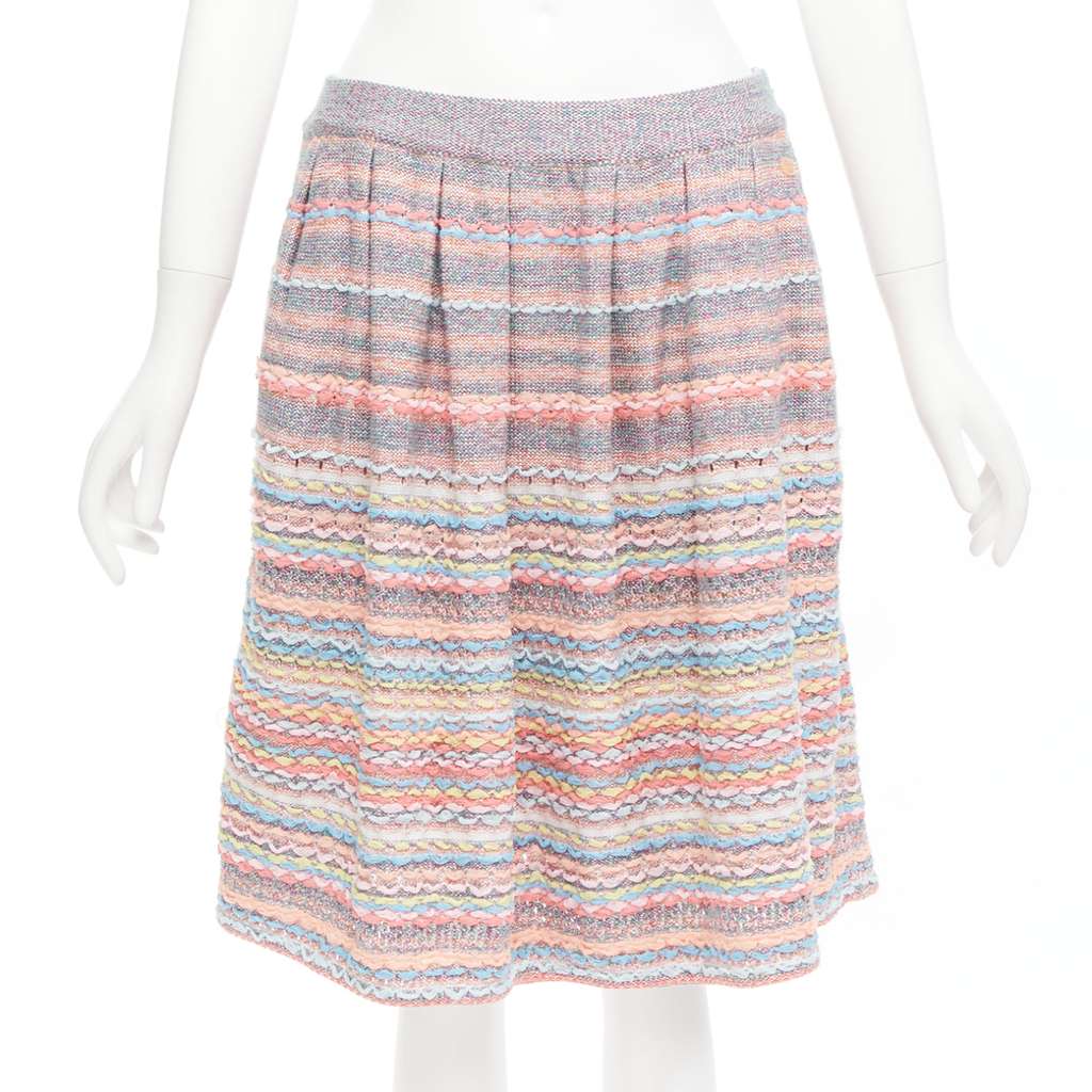 Chanel Ribbon Tweed Skirt MultiColor Silk Never worn, with tag - Front View