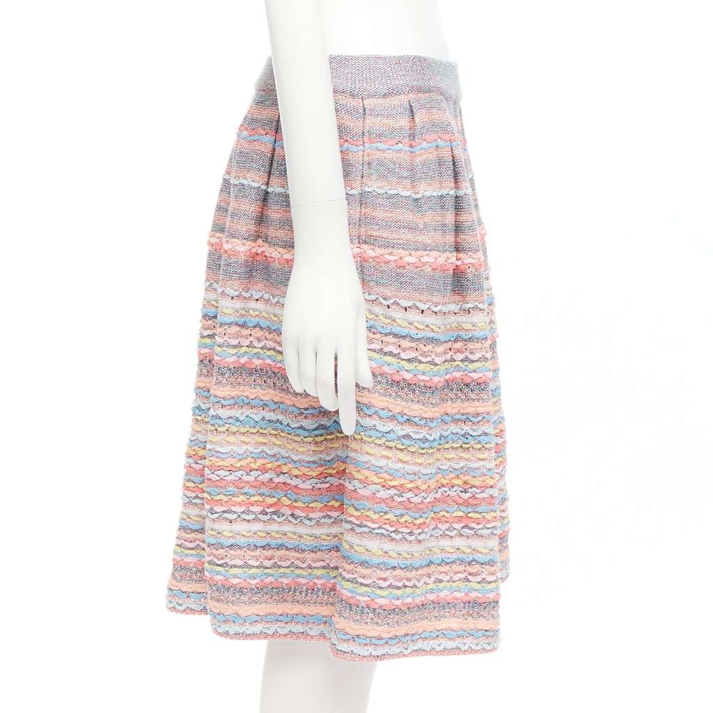 Chanel Ribbon Tweed Skirt MultiColor Silk Never worn, with tag - Model View