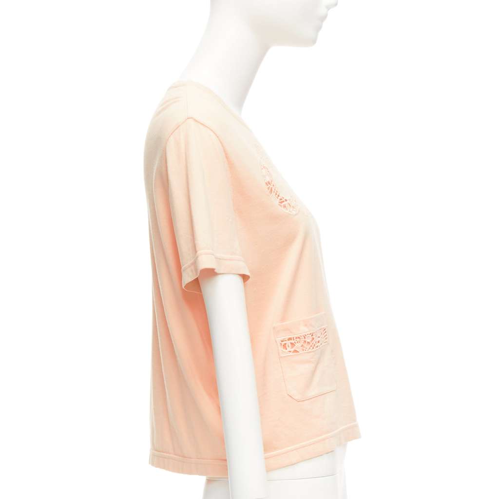 Chanel Macrame Cropped Tee Orange Cotton Very good - Model View