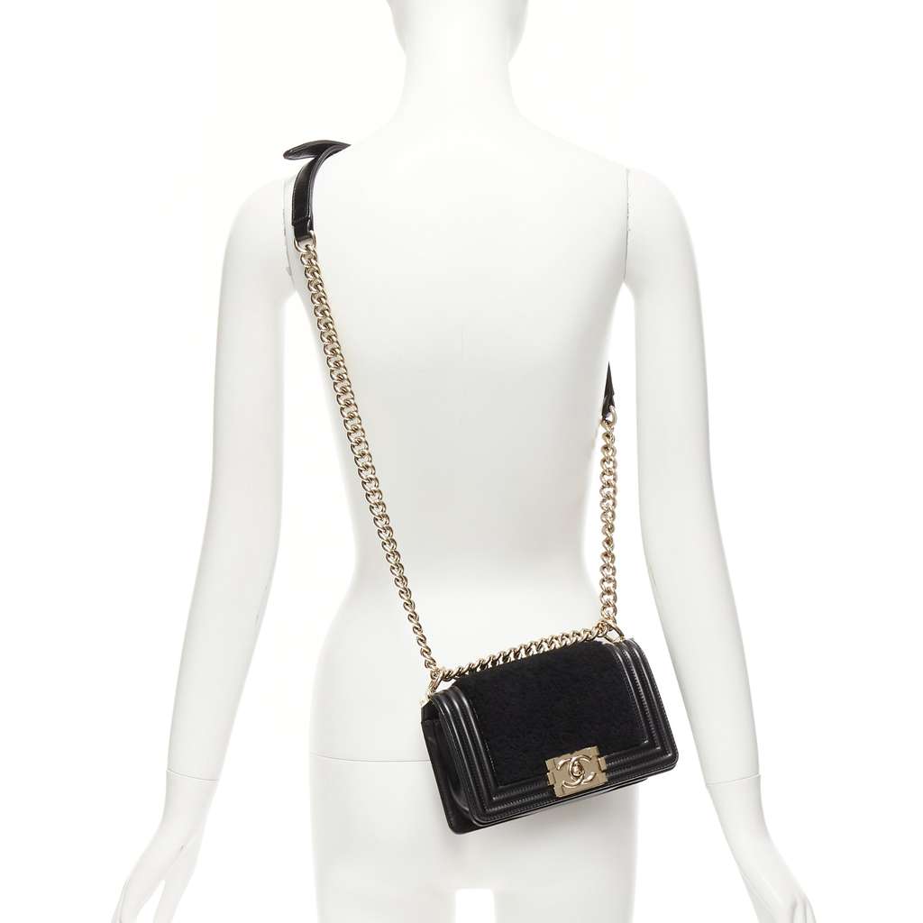 Chanel Boy Small Black Leather Very good - Back View