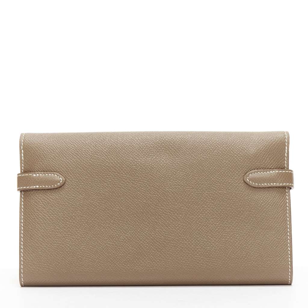 Hermès Kelly Longue Wallet Khaki Leather Good condition - Inside View