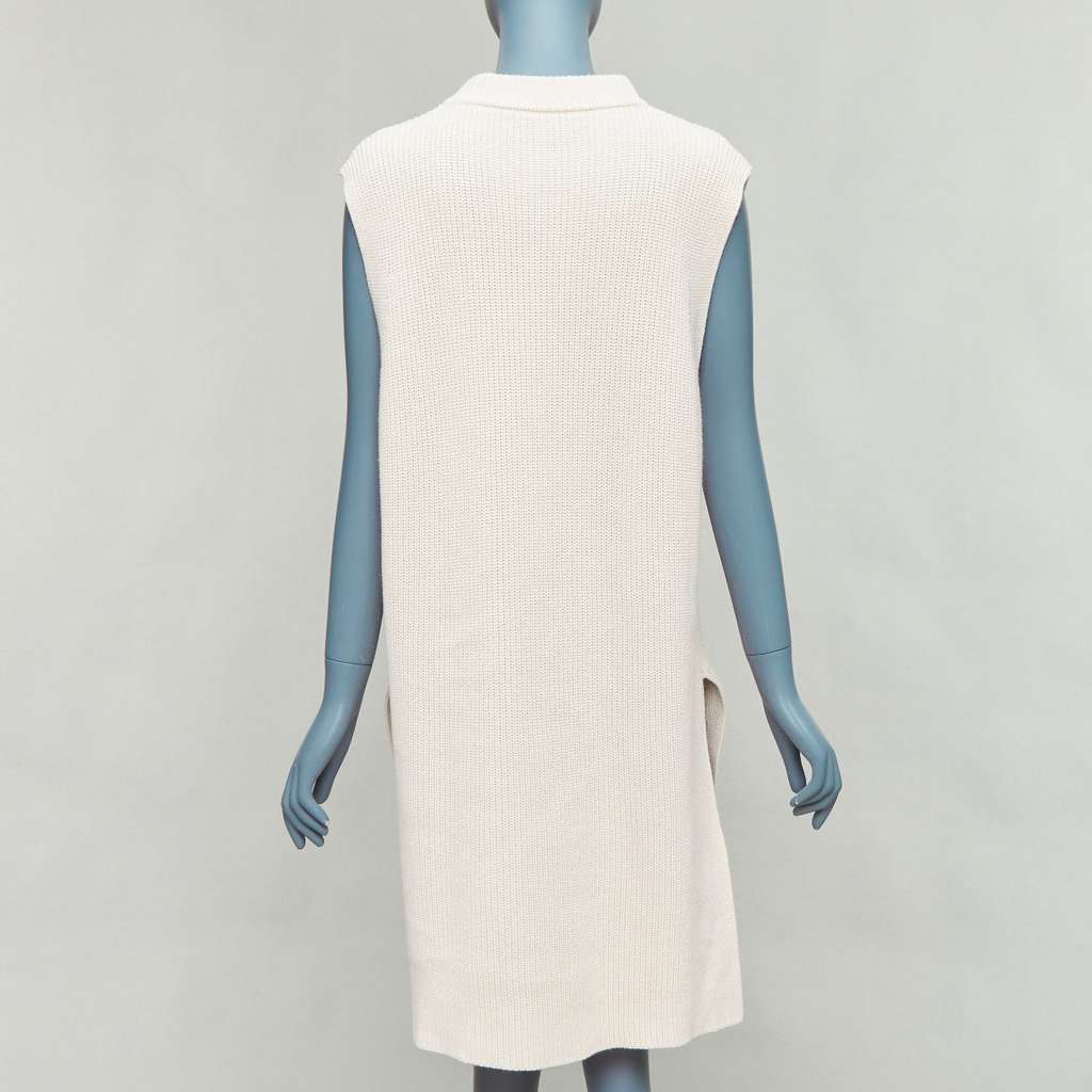 Jil Sander Knit Sweater Vest Beige Cotton Never worn - Box View