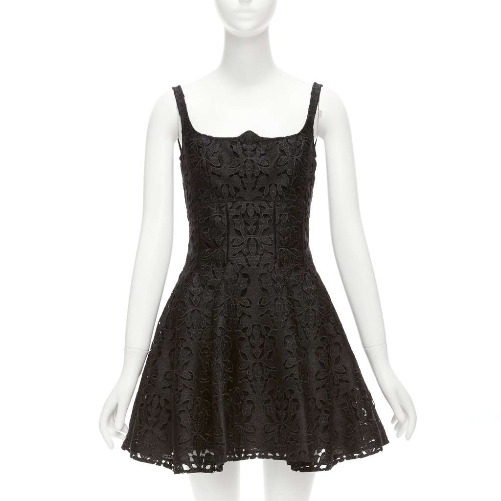 Emilia Wickstead Paisley Flared Dress Black Polyester Never worn, with tag - Front View