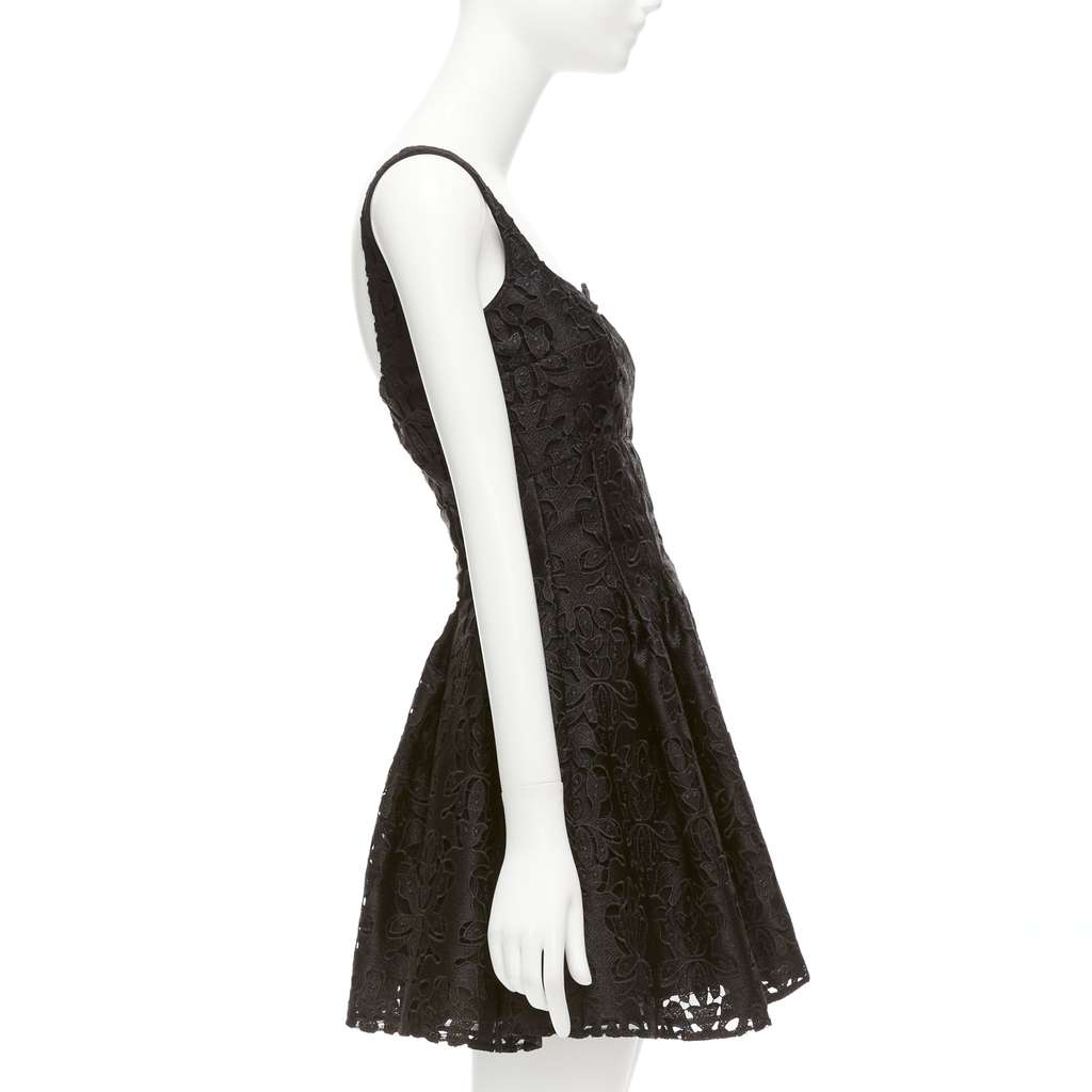 Emilia Wickstead Paisley Flared Dress Black Polyester Never worn, with tag - Model View
