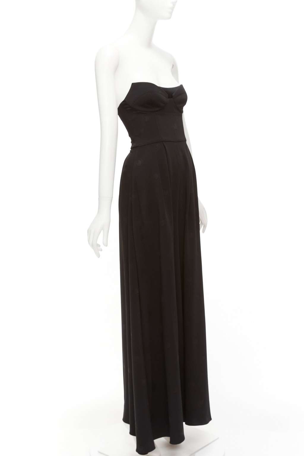 Brandon Maxwell Dotted Corset Jumpsuit Black Viscose Never worn - Inside View