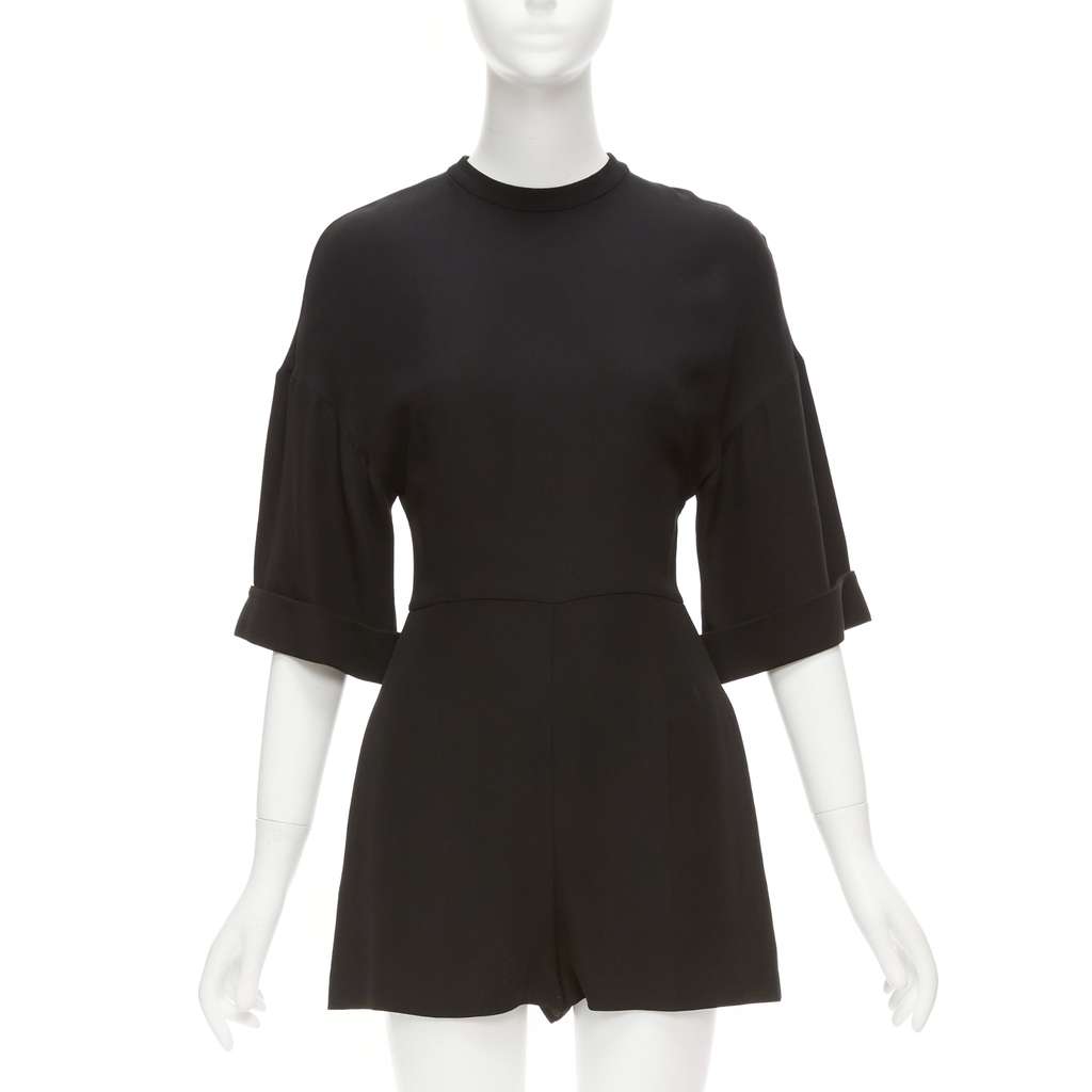 Valentino Garavani Silk Bell Playsuit Black Silk Very good - Front View