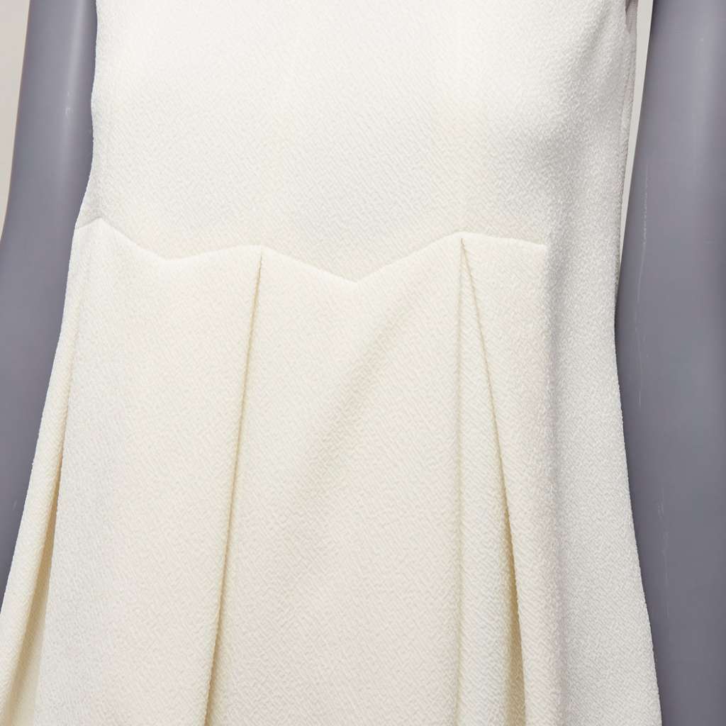 Emilia Wickstead Pleated Peplum Top Beige Polyester Very good - Back View
