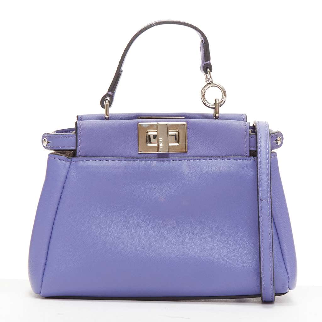 Fendi Peekaboo Micro Purple Leather Good - Front View