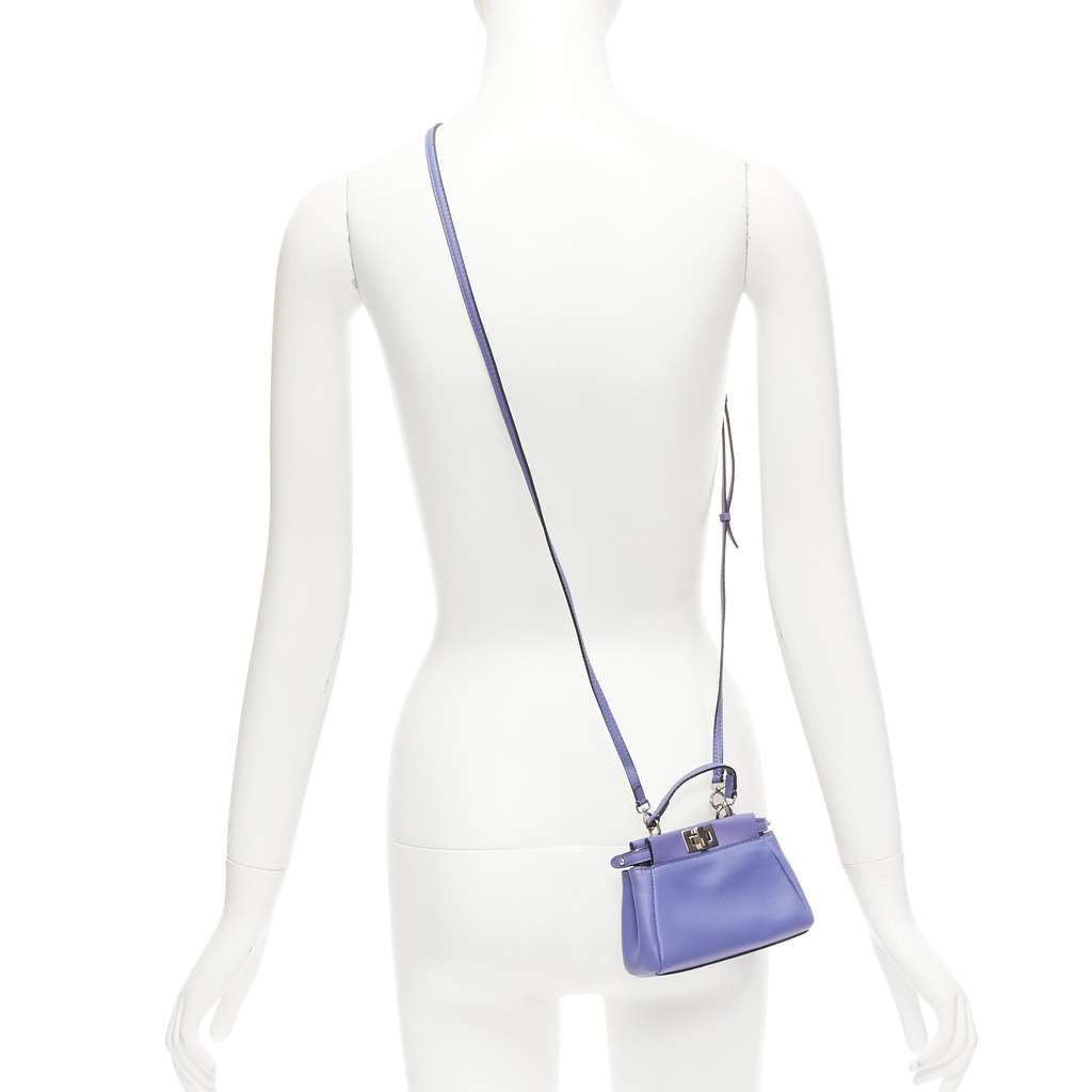 Fendi Peekaboo Micro Purple Leather Good - Back View