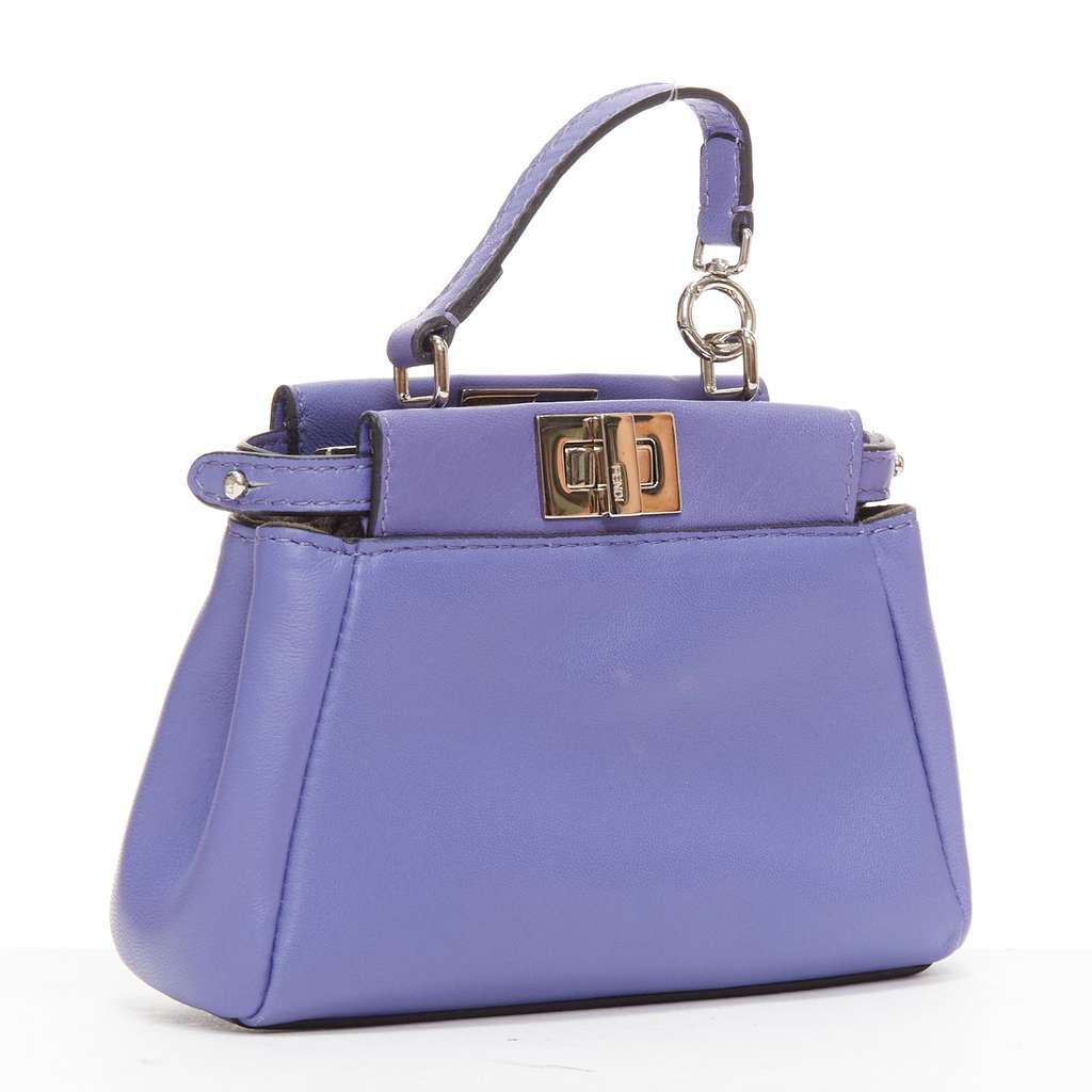 Fendi Peekaboo Micro Purple Leather Good - Inside View