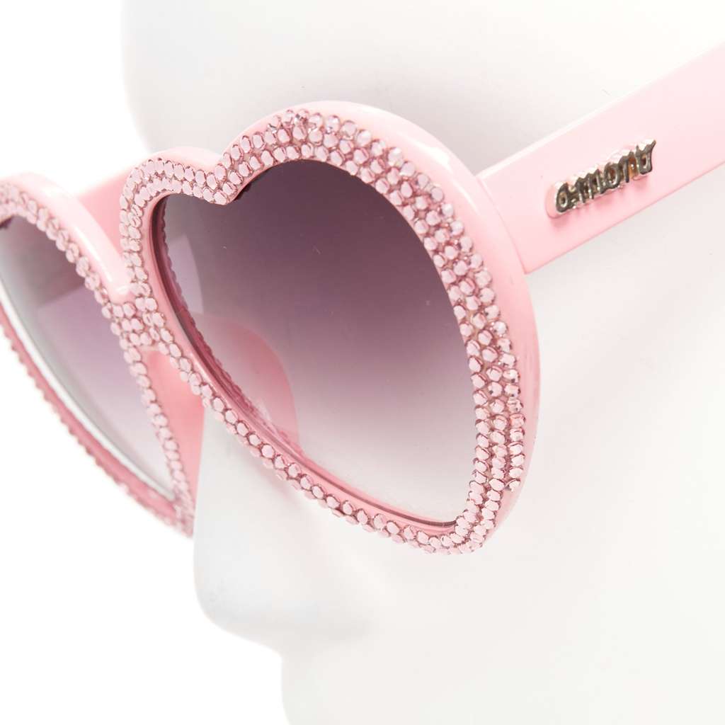 A-morir Crystal Heart Sunglasses Pink Plastic Never worn - Back View