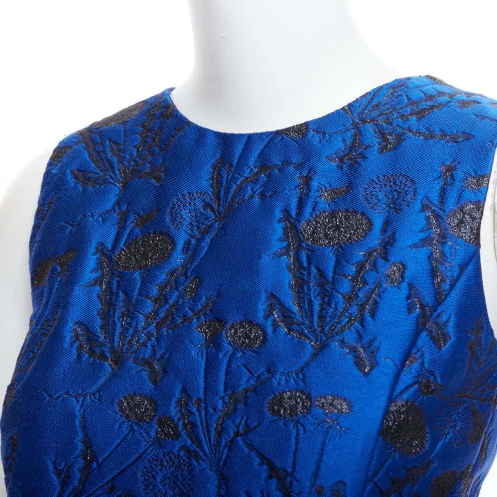 Oscar De La Renta Lurex Cloque Dress Blue Polyester Never worn - Back View