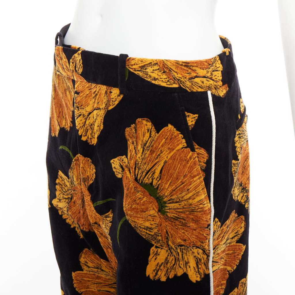 Gucci Floral Velvet Pants Black Velvet Very good - Back View