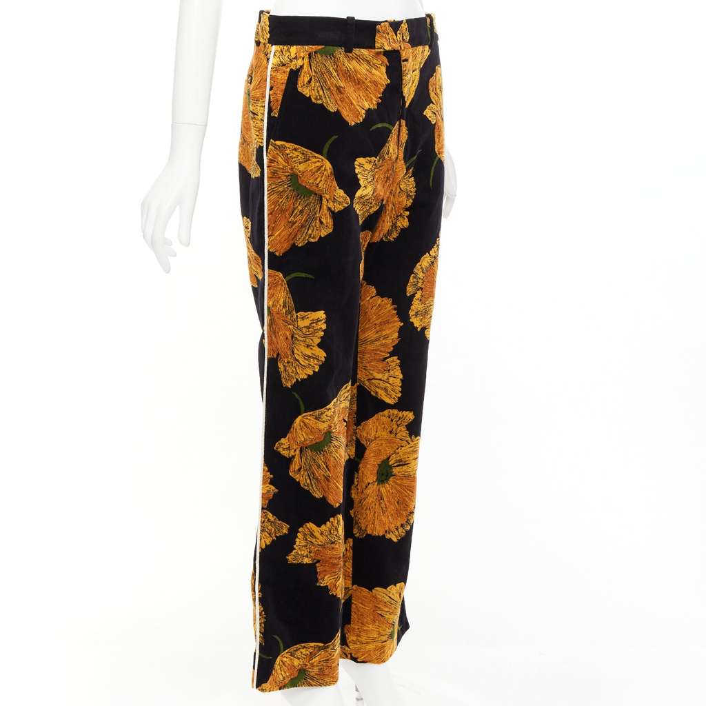 Gucci Floral Velvet Pants Black Velvet Very good - Inside View