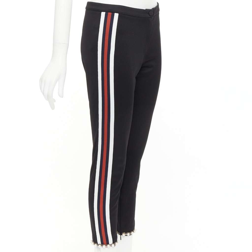 Gucci Trimmed Jogger Pants Black Polyester Never worn - Front View