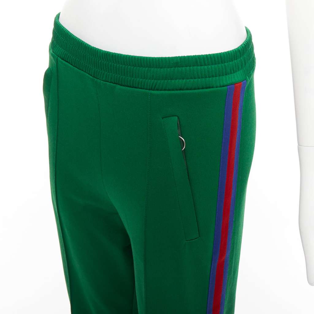 Gucci Web Trim Pants Green Polyester Good - Back View