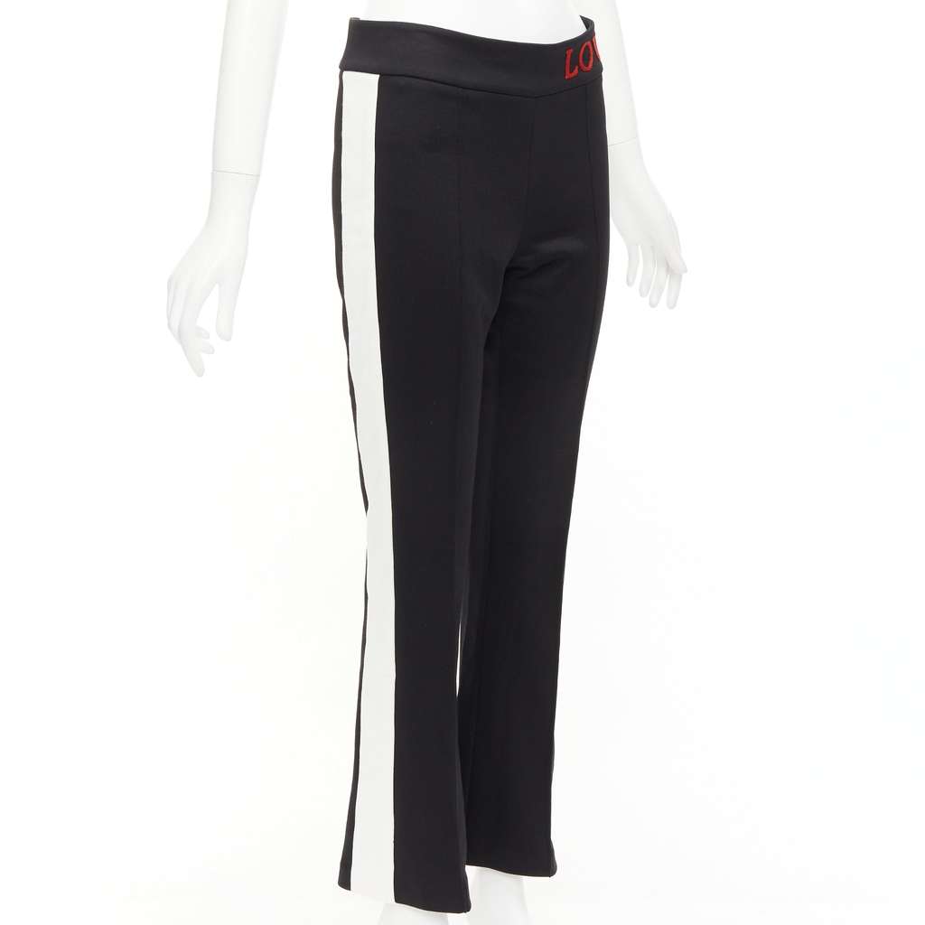 Gucci Embroidered Flared Pants Black Polyester Never worn - Front View
