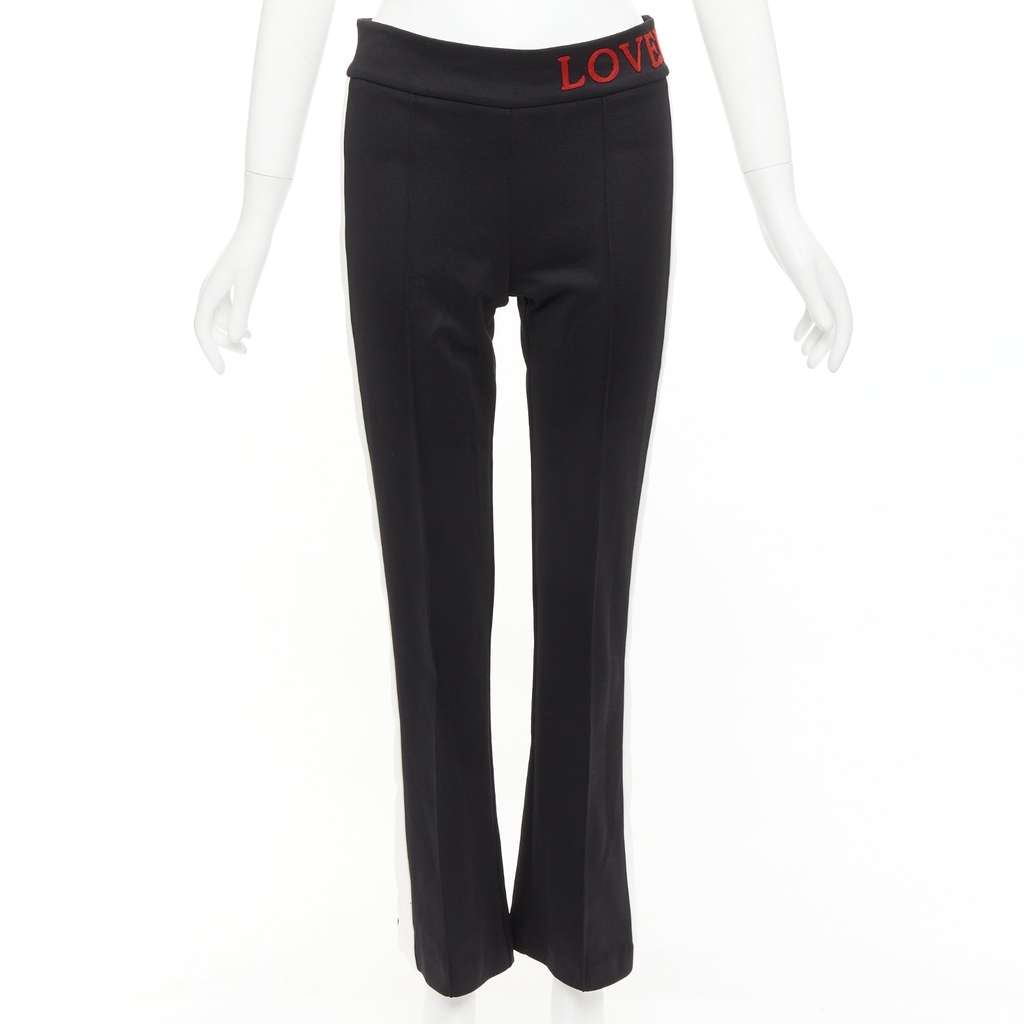 Gucci Embroidered Flared Pants Black Polyester Never worn - Inside View