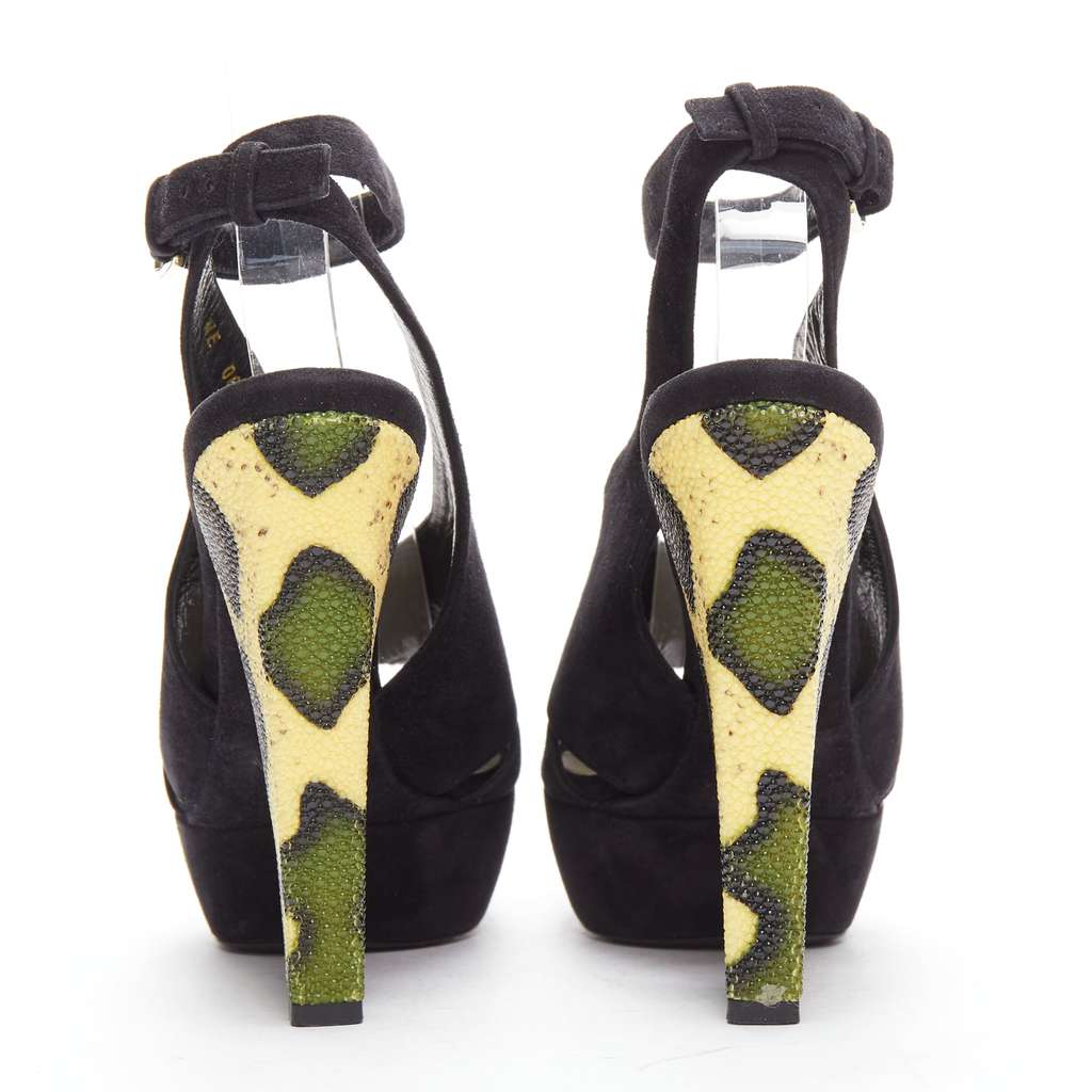 Christian Dior Scaled Platforms Black Suede Good - Box View