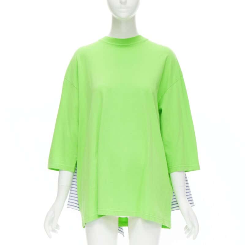Balenciaga 2 Way Draped Top Green Cotton Very good - Back View